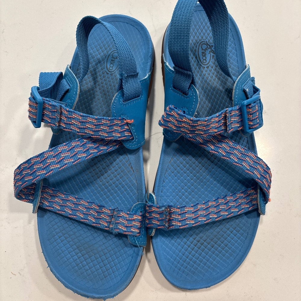 Chaco Lowdown Women's Blue Slides Sandals Size 8